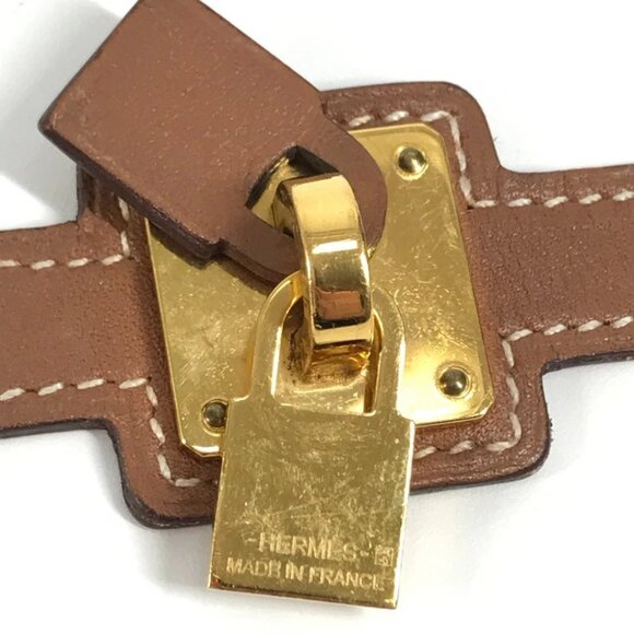 HERMES O'Kelly Bracelet Double bracelet accessories Bracelet Swift Brown/Gold - Picture 13 of 13